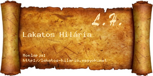 Lakatos Hilária névjegykártya